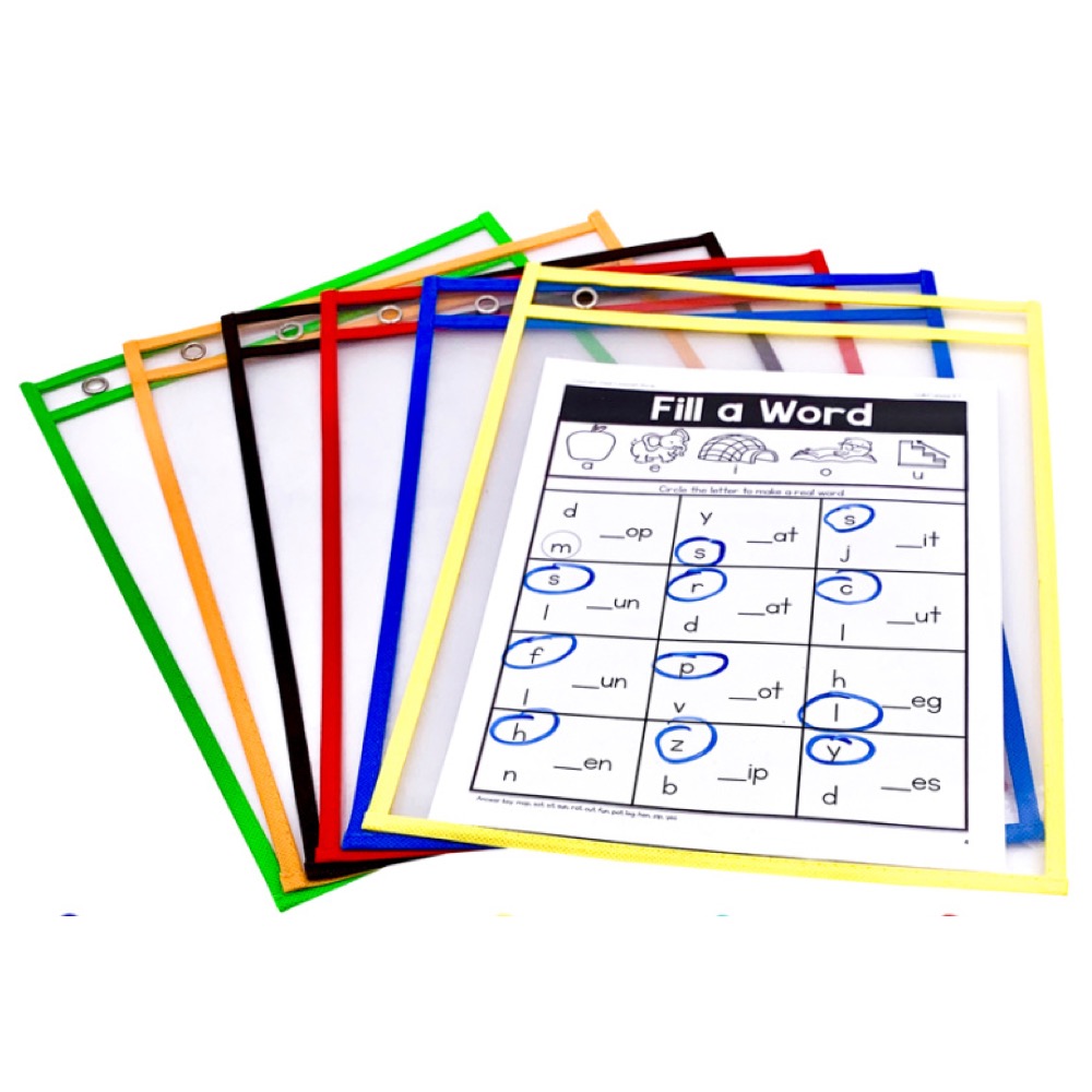 Clear Letter Size Dry-Erase Pockets, Set of 10 – Resources for Reading