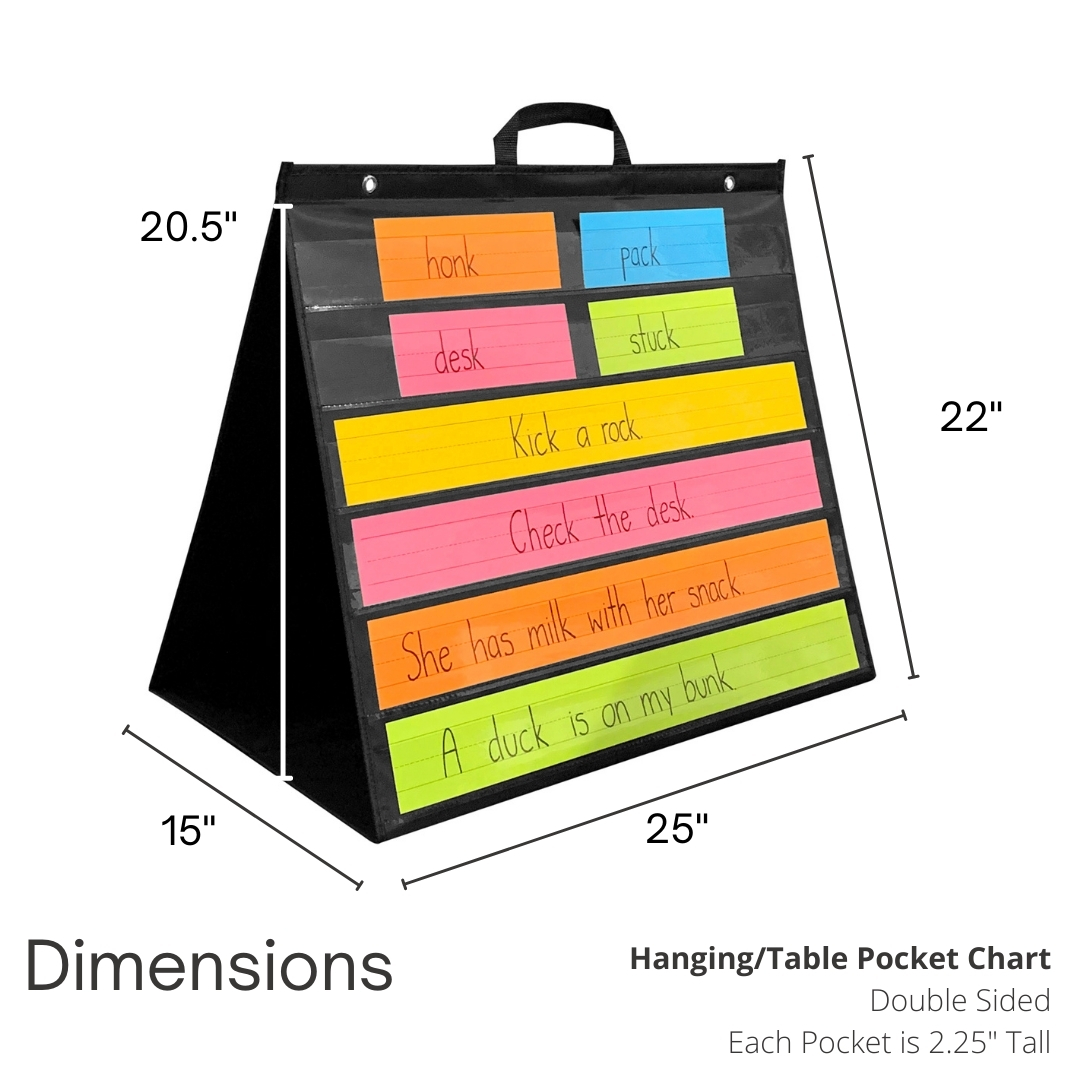 yeehao Desktop Pocket Chart Teaching Double-Sided Self-Standing Foladble for Classroom