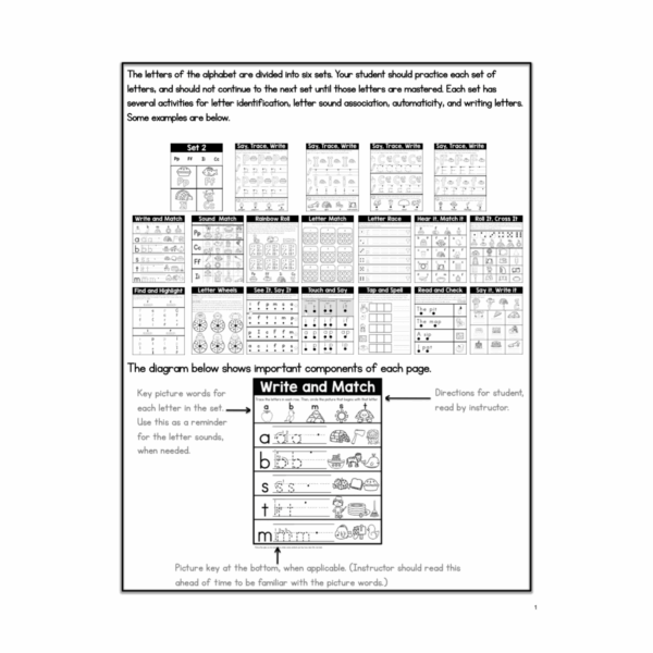 DIGITAL DOWNLOAD: Student Workbook Level 1 - Alphabet Knowledge - Image 2