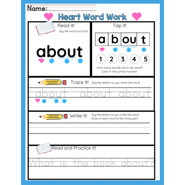 Heart Word Cards (Includes Downloadable Practice Workbook) - Image 2