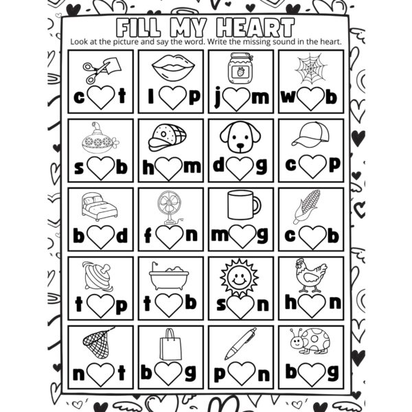 "Fill My Heart" Worksheet (Free Downloadable!)